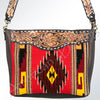 ADBGA174 American Darling Western Tooled Leather Aztec Pattern Crossbody Shoulder Bag