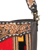 ADBGA174 American Darling Western Tooled Leather Aztec Pattern Crossbody Shoulder Bag