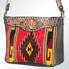 ADBGA174 American Darling Western Tooled Leather Aztec Pattern Crossbody Shoulder Bag