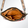 ADBGA175 American Darling Handcrafted Floral Tooled Leather Kilim Crossbody Purse