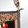 ADBGA175 American Darling Handcrafted Floral Tooled Leather Kilim Crossbody Purse