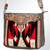 ADBGA175 American Darling Handcrafted Floral Tooled Leather Kilim Crossbody Purse