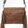 ADBGA176 American Darling Hand Tooled Floral Carved Leather Fringe Envelope Bag