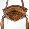 ADBGA176 American Darling Hand Tooled Floral Carved Leather Fringe Envelope Bag