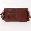 ADBGA177 American Darling Hand Tooled Sunflower Carved Leather Fringe Small Crossbody Bag
