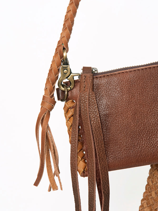 ADBGD133 American Darling Handcrafted Leather Small Cross body Bag with Braided Strap