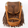 ADBGD134 American Darling Handcrafted Leather Cross body Bag with Long Fringes & Braided Trim