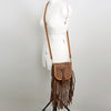 ADBGD134 American Darling Handcrafted Leather Cross body Bag with Long Fringes & Braided Trim