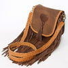 ADBGD134 American Darling Handcrafted Leather Cross body Bag with Long Fringes & Braided Trim