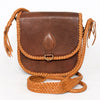 ADBGD136 American Darling Handcrafted Leather Cross body Bag with Artisan Braided Trim