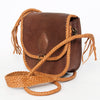 ADBGD136 American Darling Handcrafted Leather Cross body Bag with Artisan Braided Trim