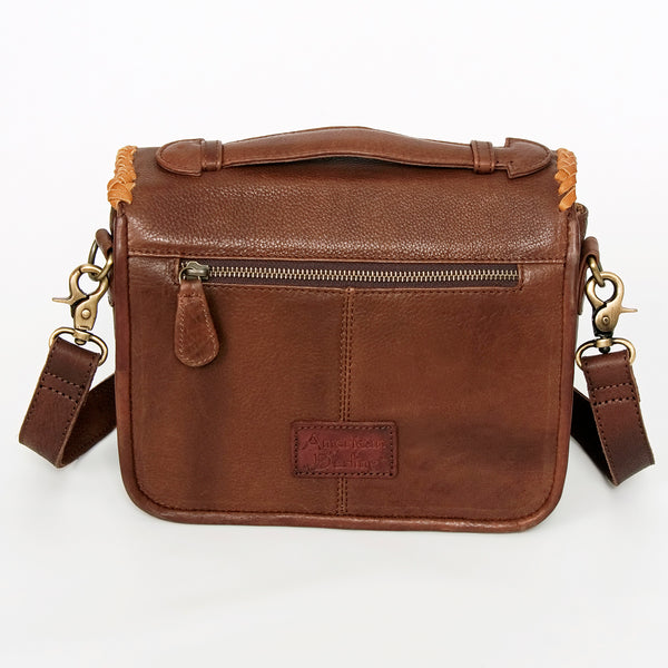 ADBGD137 American Darling Handcrafted Leather Envelope Bag with Artisan Braided Trim