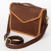 ADBGD137 American Darling Handcrafted Leather Envelope Bag with Artisan Braided Trim