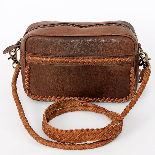 ADBGD138 American Darling Handcrafted Leather Small Cross body Bag with Artisan Braided Trim