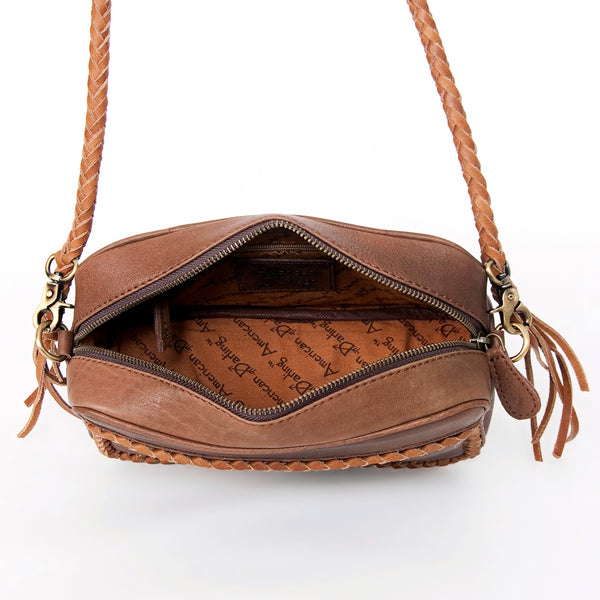 ADBGD138 American Darling Handcrafted Leather Small Cross body Bag with Artisan Braided Trim