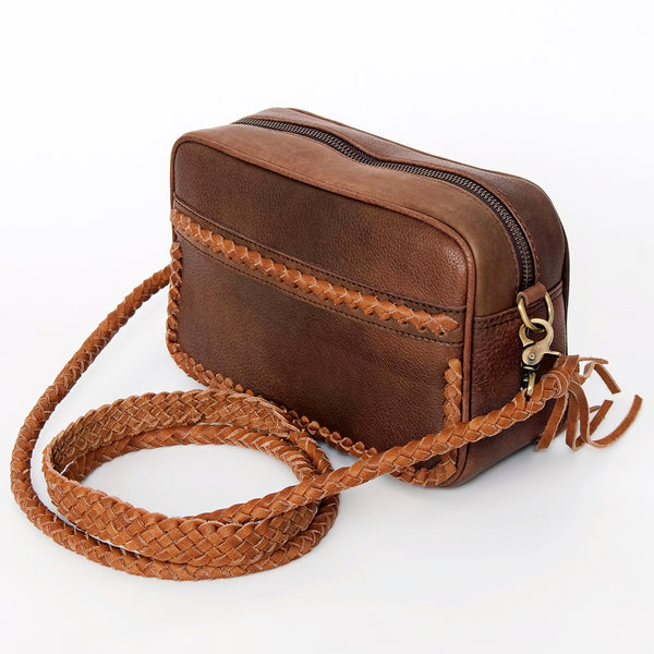 ADBGD138 American Darling Handcrafted Leather Small Cross body Bag with Artisan Braided Trim