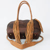 ADBGD144 American Darling Handcrafted Leather Speedy Bag with Braided Handles & Fringes