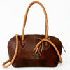 ADBGD144 American Darling Handcrafted Leather Speedy Bag with Braided Handles & Fringes
