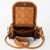 ADBGD145 American Darling Western Leather Fringed Cross body Bag - Handcrafted Braided Leather Purse
