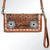 ADBG486 American Darling Hand Tooled Floral Leather Western Crossbody Bag