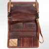 ADBG486 American Darling Hand Tooled Floral Leather Western Crossbody Bag