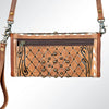 ADBG486 American Darling Hand Tooled Floral Leather Western Crossbody Bag
