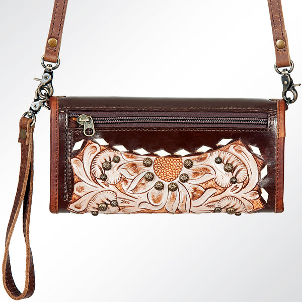 ADBG486 American Darling Hand Tooled Floral Leather Western Crossbody Bag