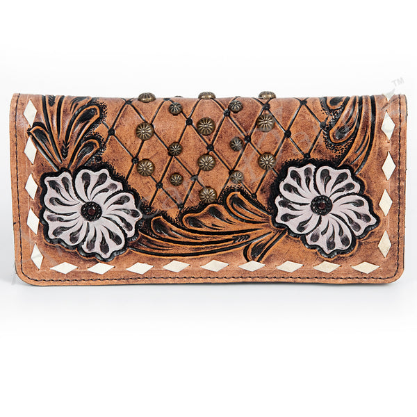 ADBG488 American Darling Hand Tooled Leather Western Clutch Bag