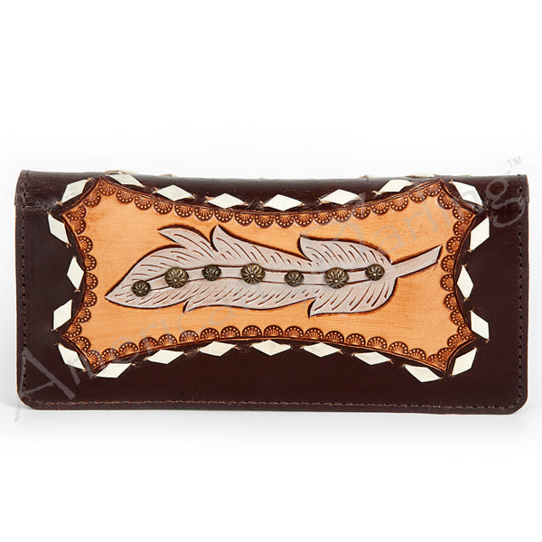 ADBG488 American Darling Hand Tooled Leather Western Clutch Bag