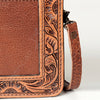 ADBG683 American Darling Hand Tooled Floral & Hair-On Cowhide Western Leather Crossbody Bag