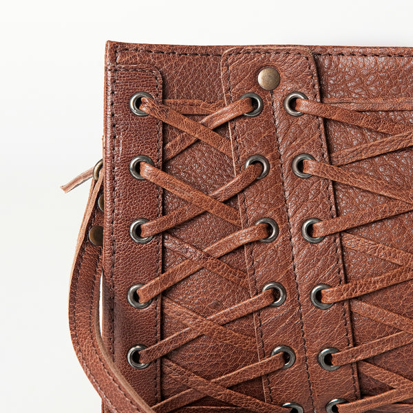 ADBG684 American Darling Handcrafted Lace-Up Western Leather Crossbody Bag