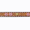 LC-ADBLF121 Tooled Leather Belt - Pink & Yellow Daisies with White Diamond Trim