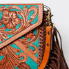 ADBGA178 American Darling Hand Tooled Floral Carved Leather Fringe Envelope Women