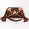 ADBGA178 American Darling Hand Tooled Floral Carved Leather Fringe Envelope Women