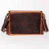 ADBGA178 American Darling Hand Tooled Floral Carved Leather Fringe Envelope Women
