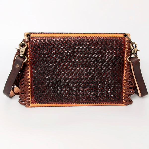ADBGA178 American Darling Hand Tooled Floral Carved Leather Fringe Envelope Women