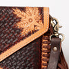 ADBGA178 American Darling Hand Tooled Floral Carved Leather Fringe Envelope Women