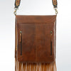 ADBGA179 American Darling Hand Tooled Leather Fringe Messenger