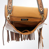 ADBGA179 American Darling Hand Tooled Leather Fringe Messenger