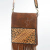 ADBGA179 American Darling Hand Tooled Leather Fringe Messenger