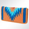 ADBG488 American Darling Hand Woven Saddle Blanket & Leather Western Clutch Bag