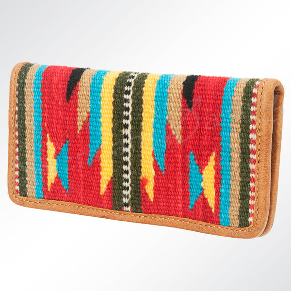 ADBG488 American Darling Hand Woven Saddle Blanket & Leather Western Clutch Bag