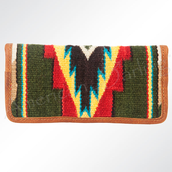ADBG488 American Darling Hand Woven Saddle Blanket & Leather Western Clutch Bag