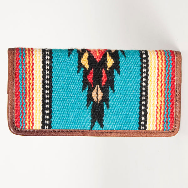 ADBG488 American Darling Hand Woven Saddle Blanket & Leather Western Clutch Bag