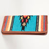 ADBG488 American Darling Hand Woven Saddle Blanket & Leather Western Clutch Bag