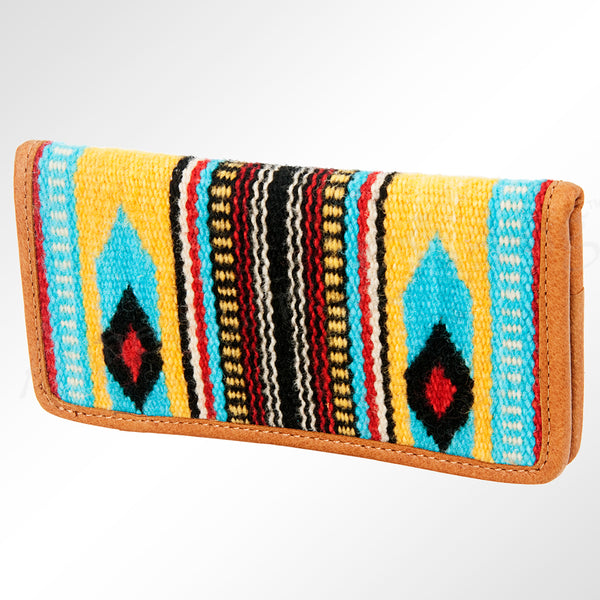 ADBG488 American Darling Hand Woven Saddle Blanket & Leather Western Clutch Bag