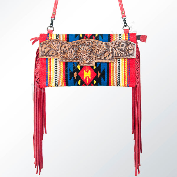 ADBG664 American Darling Hand Tooled Floral & Saddle Blanket Western Small Cross body Bag