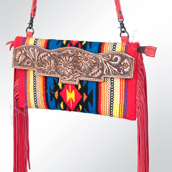 ADBG664 American Darling Hand Tooled Floral & Saddle Blanket Western Small Cross body Bag