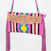 ADBG664 American Darling Hand Tooled Floral & Saddle Blanket Western Small Cross body Bag