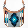 ADBG699 American Darling Handcrafted Hand Tooled Leather and Saddle Blanket Crossbody Bag